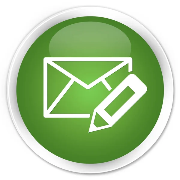Επεξεργασία ηλεκτρονικό ταχυδρομείο εικονίδιο premium μαλακό πράσινο στρογγυλό κουμπί — Φωτογραφία Αρχείου