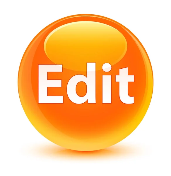 Editar botón redondo naranja vidrioso — Foto de Stock