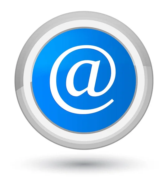 电子邮件地址图标蓝青色圆形按钮 — 图库照片