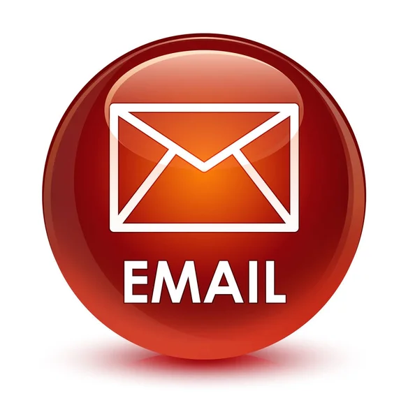 E-posta camsı kahverengi yuvarlak düğmesini — Stok fotoğraf