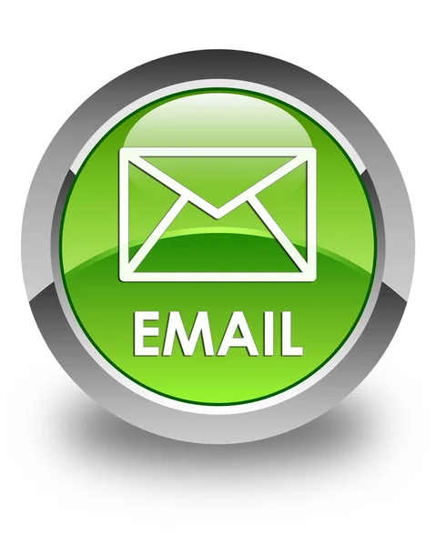 Email brillante botón redondo verde — Foto de Stock