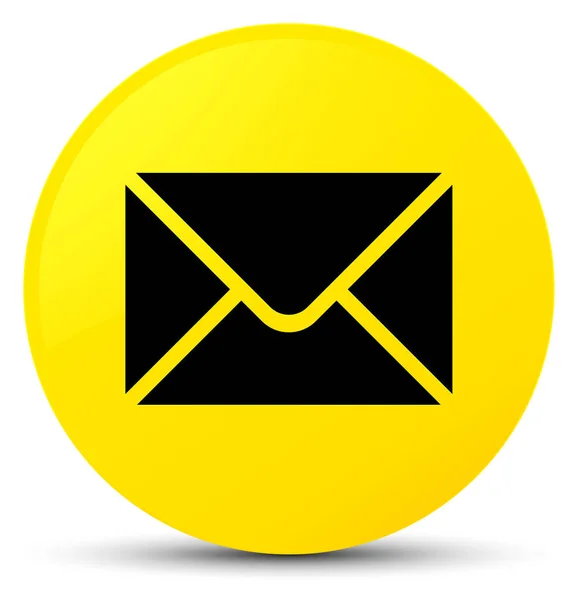 Ícone de e-mail botão redondo amarelo — Fotografia de Stock