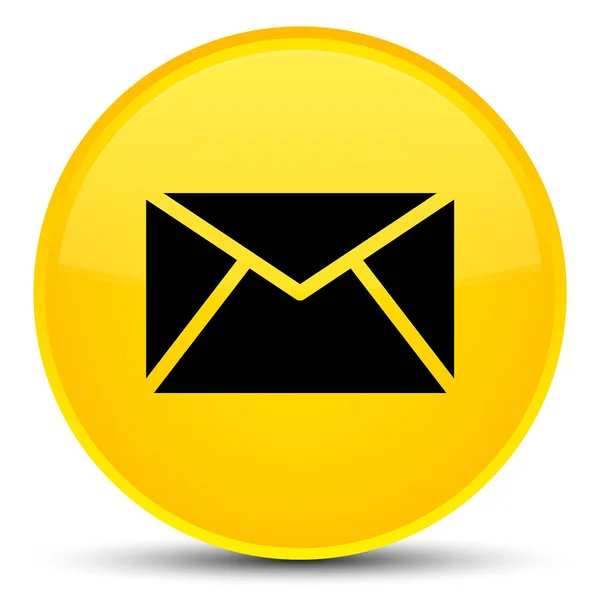 Ícone de e-mail botão redondo amarelo especial — Fotografia de Stock
