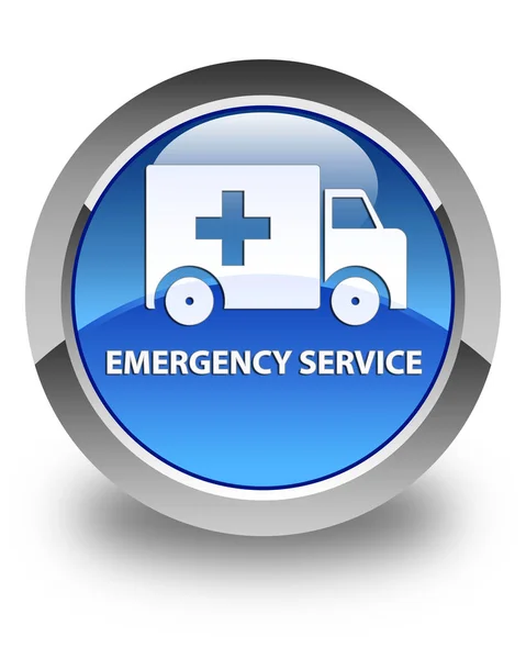Emergency service glossy blue round button