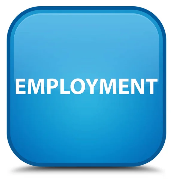 Employment special cyan blue square button — Stock Photo, Image