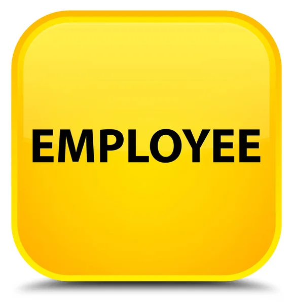 Speciální žlutá čtvercové tlačítko zaměstnanec — Stock fotografie