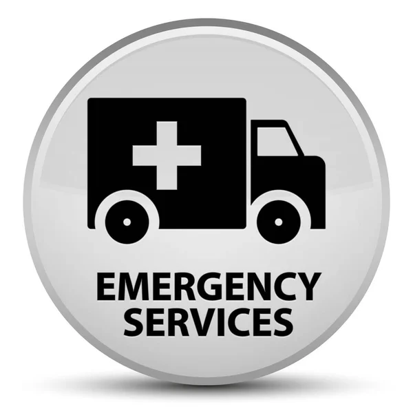 Emergency services special white round button — Stock Photo, Image