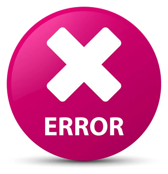 Error (cancelar icono) botón redondo rosa — Foto de Stock