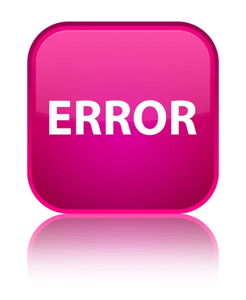 Error botón cuadrado rosa especial — Foto de Stock