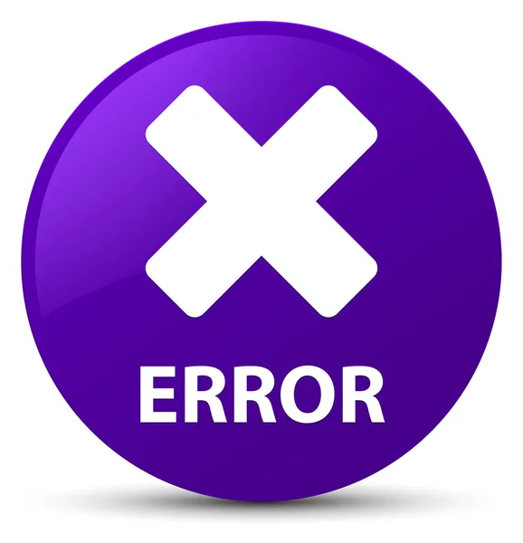 Erro (cancelar ícone) botão redondo roxo — Fotografia de Stock