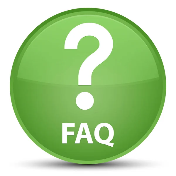 FAQ (fråga ikon) särskilda mjuka gröna runda knappen — Stockfoto