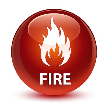 Yangın camsı kahverengi yuvarlak düğmesi