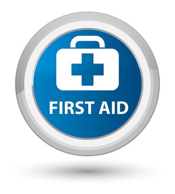 İlk yardım baş mavi yuvarlak düğmesi