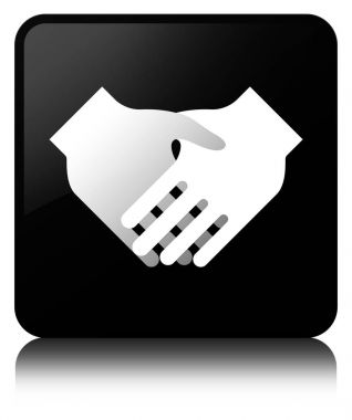 El sıkışma simge siyah kare düğme