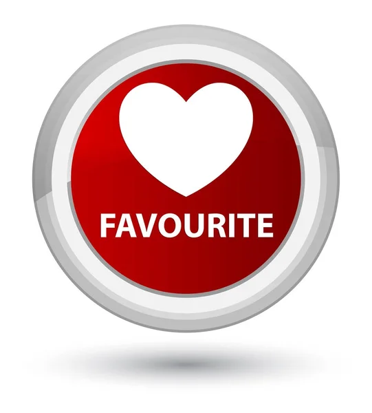 Favourite (heart icon) prime red round button — Stock Photo, Image