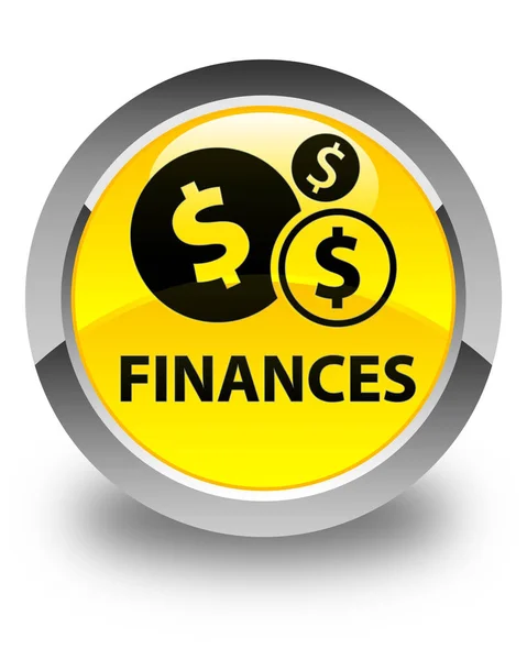 Finances (dollar sign) glossy yellow round button — Stock Photo, Image