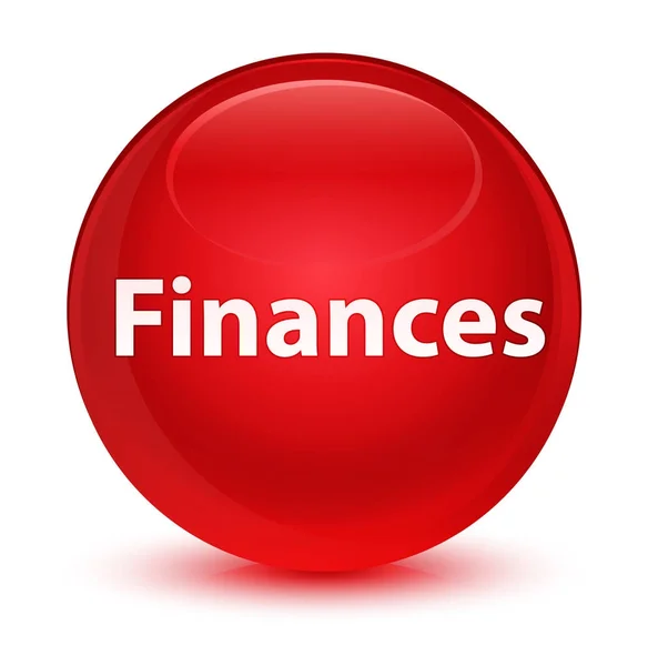 Financí sklovité červené kulaté tlačítko — Stock fotografie