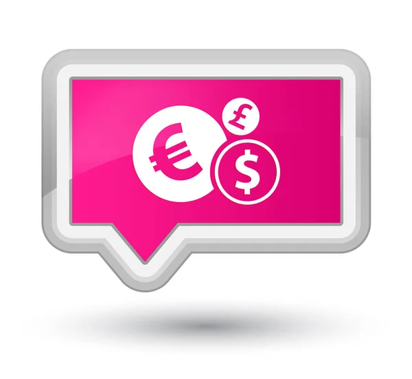 Eerste roze banner knoop van het pictogram van Financiën — Stockfoto