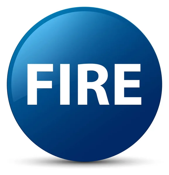 Kék kerek gomb a tűz — Stock Fotó