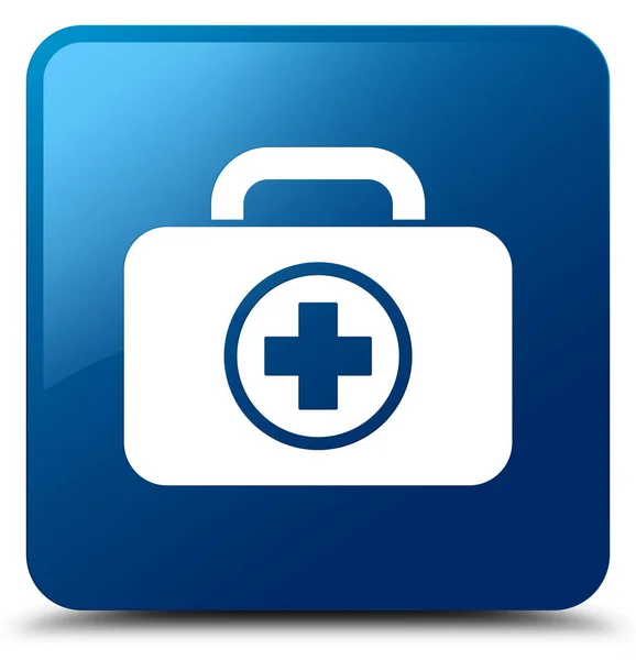 Przycisk □ ikonę niebieski zestaw pierwszej pomocy — Zdjęcie stockowe