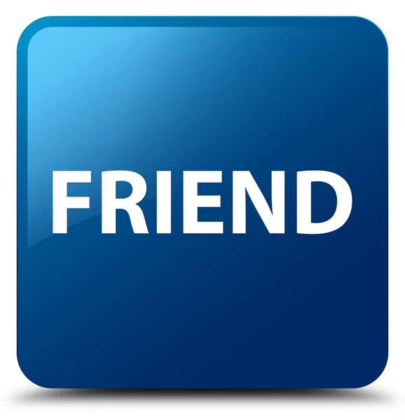 友達の青い正方形ボタン — ストック写真