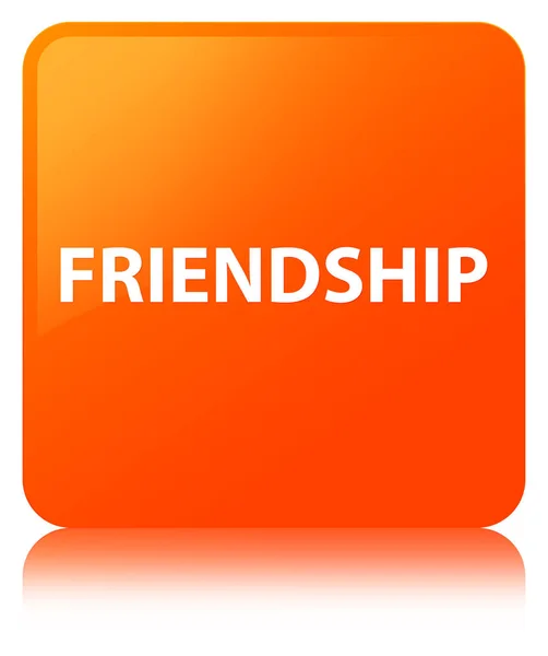 Freundschaft orange quadratischer Knopf — Stockfoto