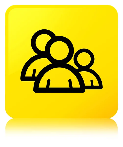 Gruppe ikon gul firkant knap - Stock-foto