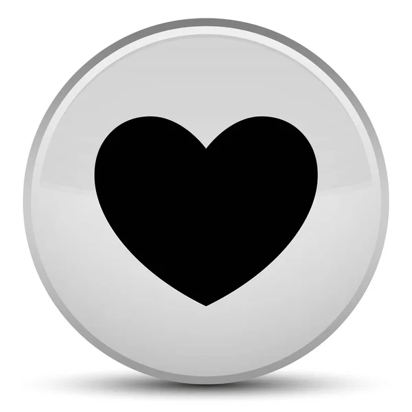 Піктограма серця спеціальна біла кругла кнопка — стокове фото
