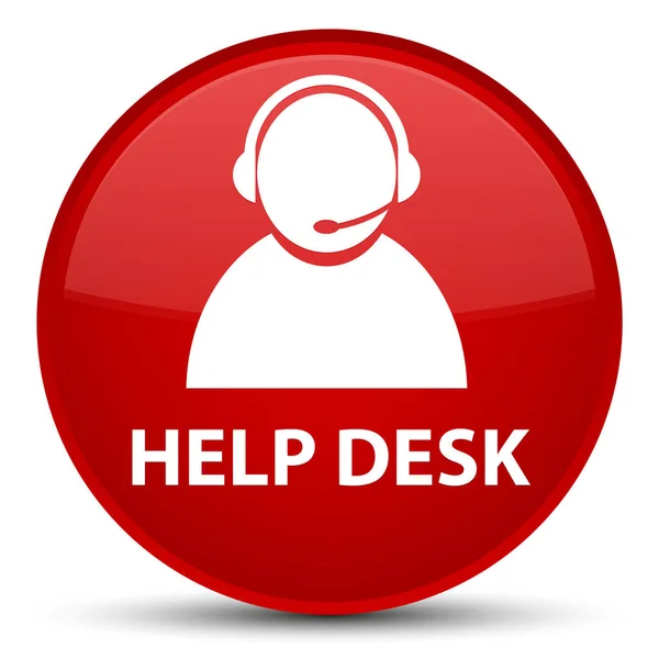 Skrivbord (customer care ikon) speciella röda runda knappen hjälp — Stockfoto