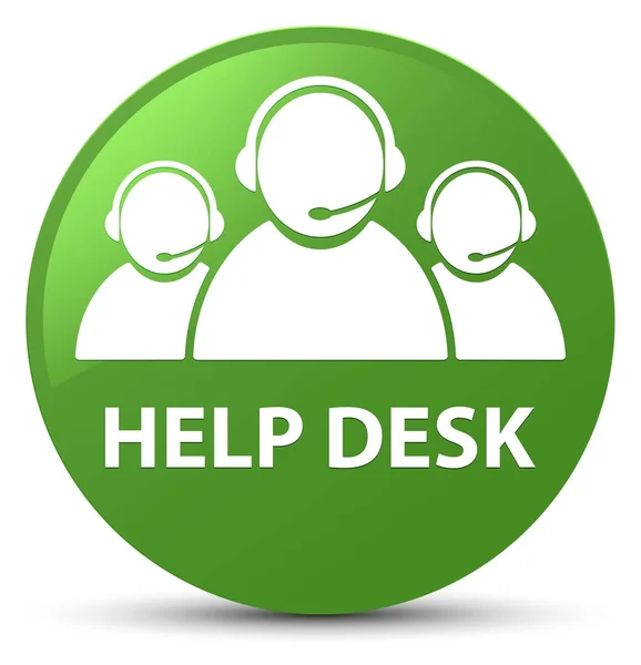 Bureau (het pictogram van het team van het zorg van de klant) zachte groene ronde knop Help — Stockfoto