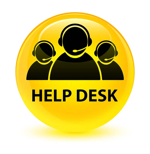 Help desk (customer care team icon) glassy yellow round button — Stock Photo, Image