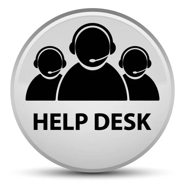 Help desk (ügyfél ellátás csapat ikon) különleges fehér kerek gomb — Stock Fotó