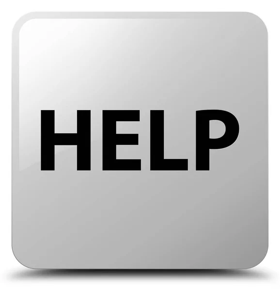 Biały kwadrat przycisk Pomoc — Zdjęcie stockowe