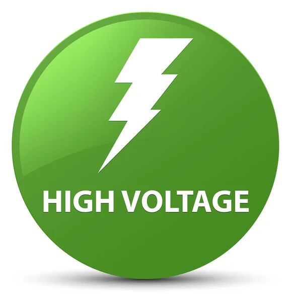 Hoogspanning (elektriciteit pictogram) zachte groene ronde knop — Stockfoto