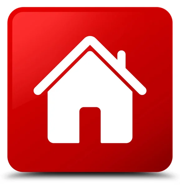 Home icon red square button — Stock Photo, Image