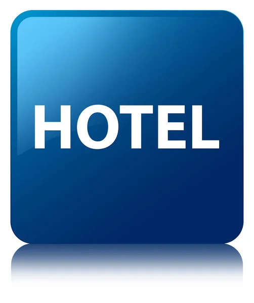 Hotel niebieski przycisk kwadratowy — Zdjęcie stockowe