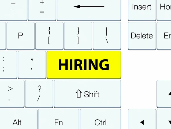 Contratar teclado amarelo botão — Fotografia de Stock