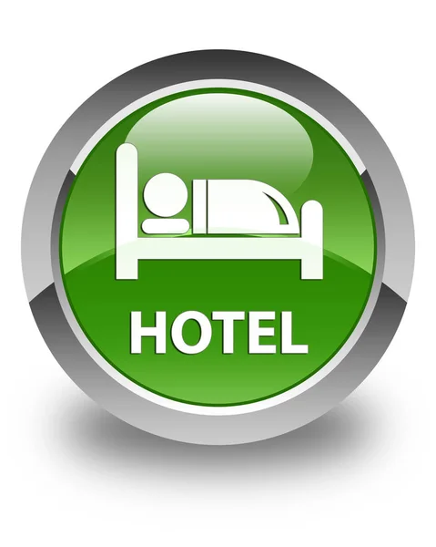Hotel glossy soft green round button — Stock Photo, Image