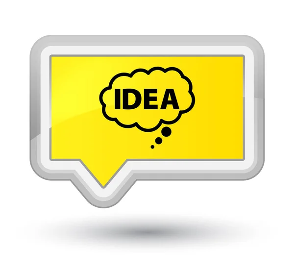 Idea icono de burbuja botón banner amarillo primo —  Fotos de Stock