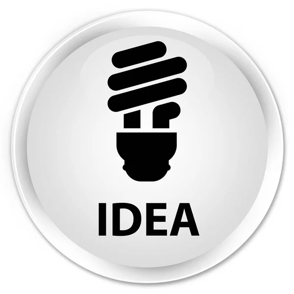 Idea (ikonu žárovky) premium bílé kulaté tlačítko — Stock fotografie