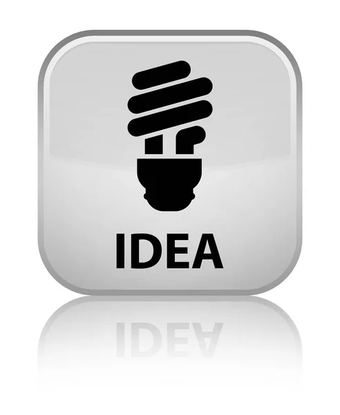 Idea (bulb icon) special white square button — Stock Photo, Image