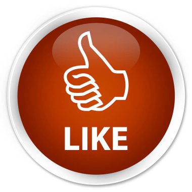 Premium gibi kahverengi düğme yuvarlak