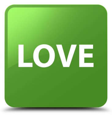 Aşk yumuşak yeşil kare düğme