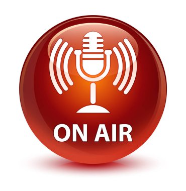 Hava (mikrofon simgesi) cam gibi kahverengi yuvarlak düğmesi