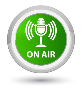 Düğme hava (mikrofon simgesi) asal yeşil yuvarlak