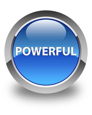 Güçlü parlak mavi yuvarlak düğme