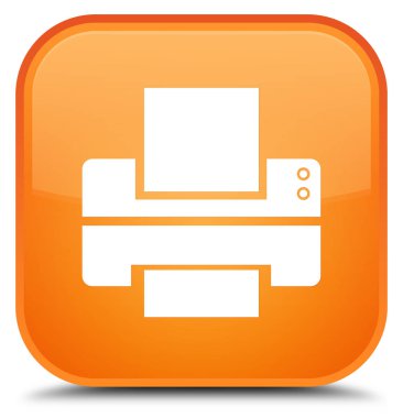 Yazıcı simgesi özel turuncu kare düğme