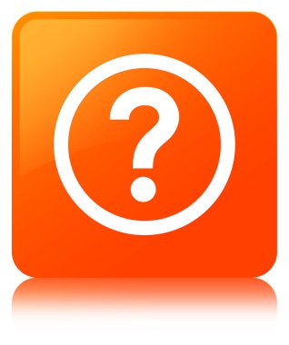 Soru simgesi turuncu kare düğme