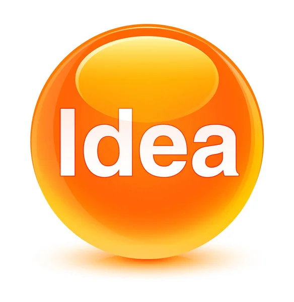 Myšlenka sklovité oranžové kulaté tlačítko — Stock fotografie