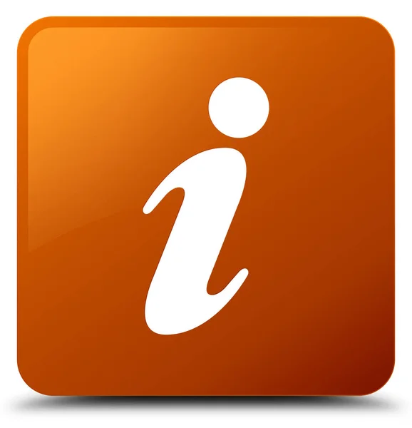 Info ikonen brun fyrkantiga knappen — Stockfoto